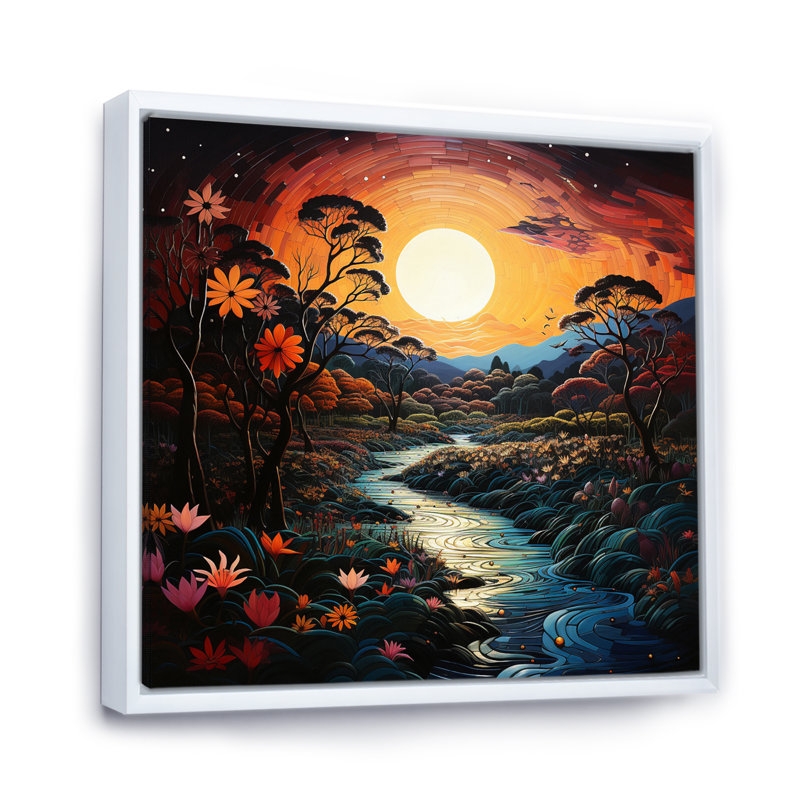 Indian Indian Paradise II - Imprimé, H 16 po x l 16 po x P 1 po, Cadre flottant blanc