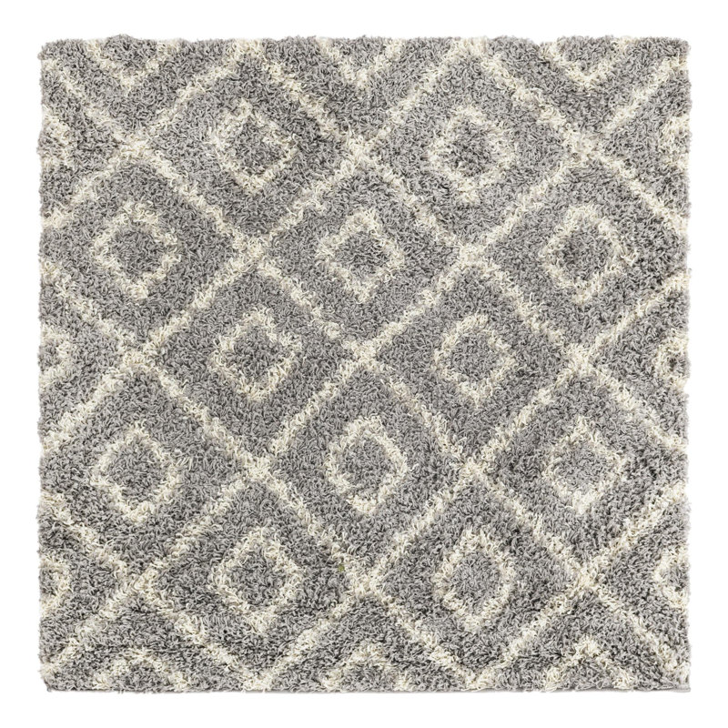 Azbill Geometric Indoor Rug, Square 4'