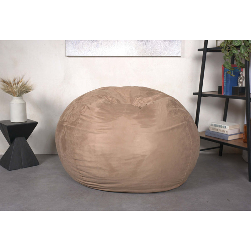 Fauteuil à billes en mousse haute densité avec revêtement en microsuède amovible Ultimate Comfort, 42" H x 52" W x 52" D