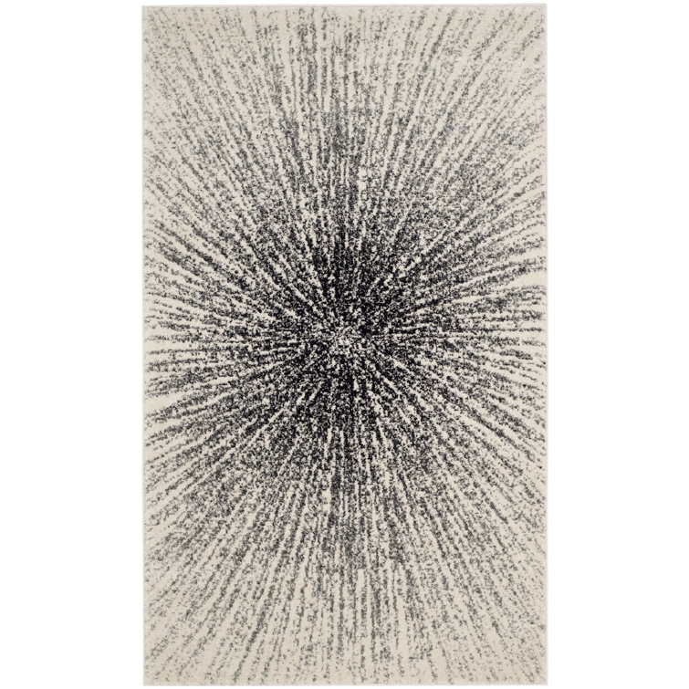 Abstract Black/Ivory Area Rug