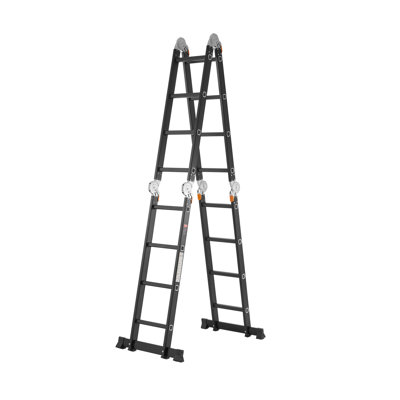Multi-Purpose Folding Ladder 7-in-1 4 Step Reach Height for Work