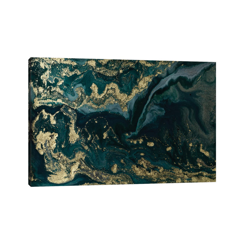 Gold Waves Marble - Print on Canvas, Wrapped Canvas, 66.04 cm H x 45.72 cm W x 1.91 cm D