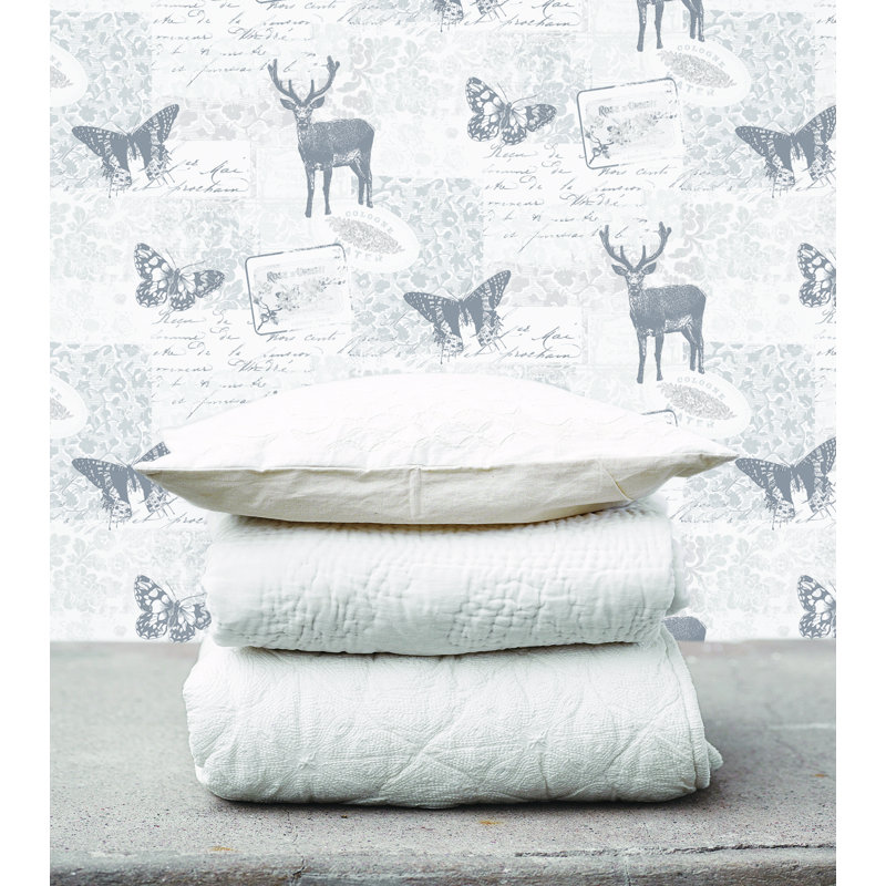Han 10m x 53cm Matte Wallpaper Roll, Grey/White