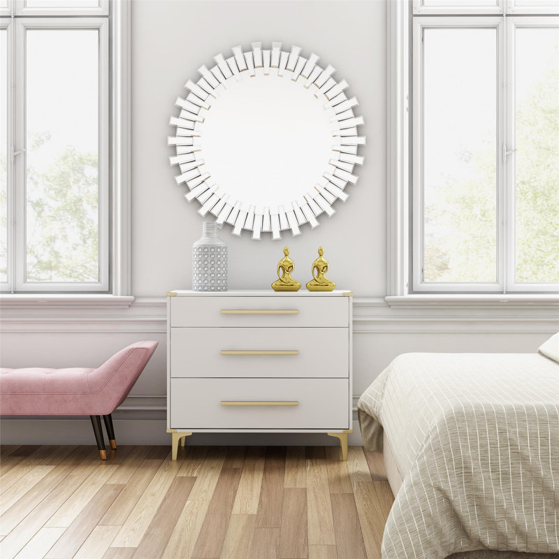 Anysha Solid Wood 91.44cm W 3 - Drawer Chest of Drawers