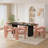 Double Pedestal Dining Set with Chairs-1417079166-1417079164