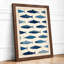 Swimming Fish Pattern Geometric - Framed Print-496618675-496618678