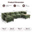  Canapé modulaire en chenille de 143,7 po avec repose-pieds avec rangement, housses de coussin lavables, accoudoirs rembourrés, coussins profonds très épais, assemblage sans outil, vert-119979833