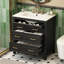 Armoire de rangement en bois massif à 3 tiroirs pour salle de bain élégante et fonctionnelle-493010922