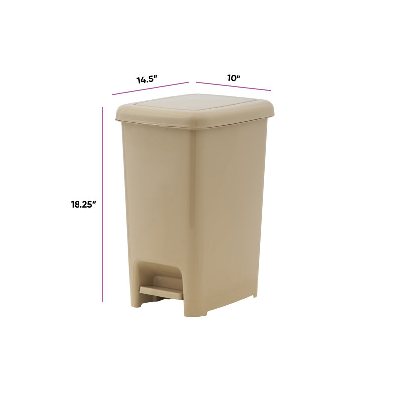 Poubelle à pédale, Beige, 4 gallons