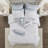 Luxurious Cotton Bedding Sets, Quilted Texture White Coastal Retreat