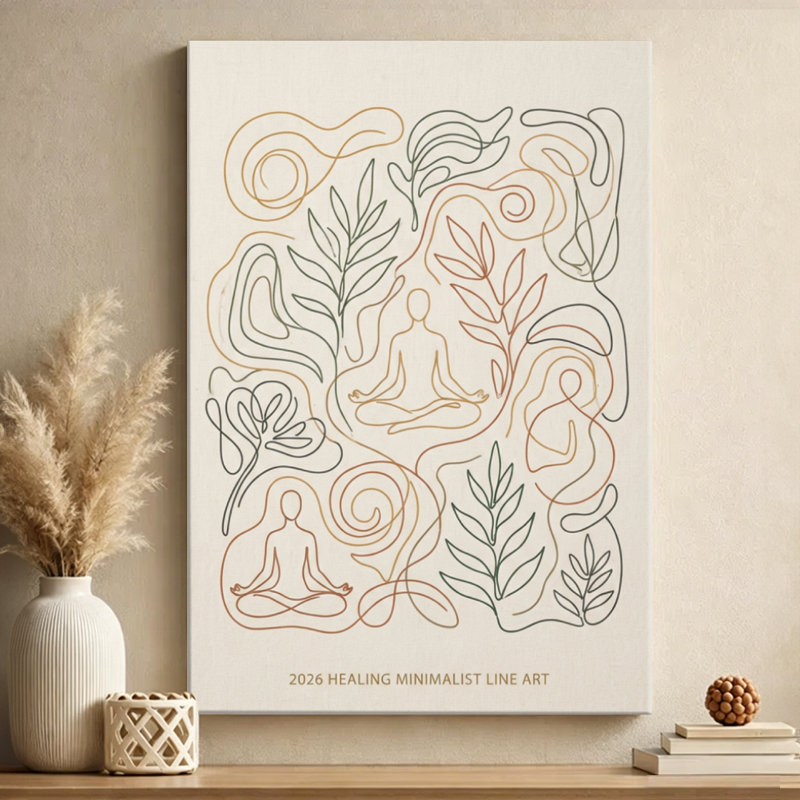 «Serene Misty Mountainous Landscape with Reflective Lake», art sur toile
