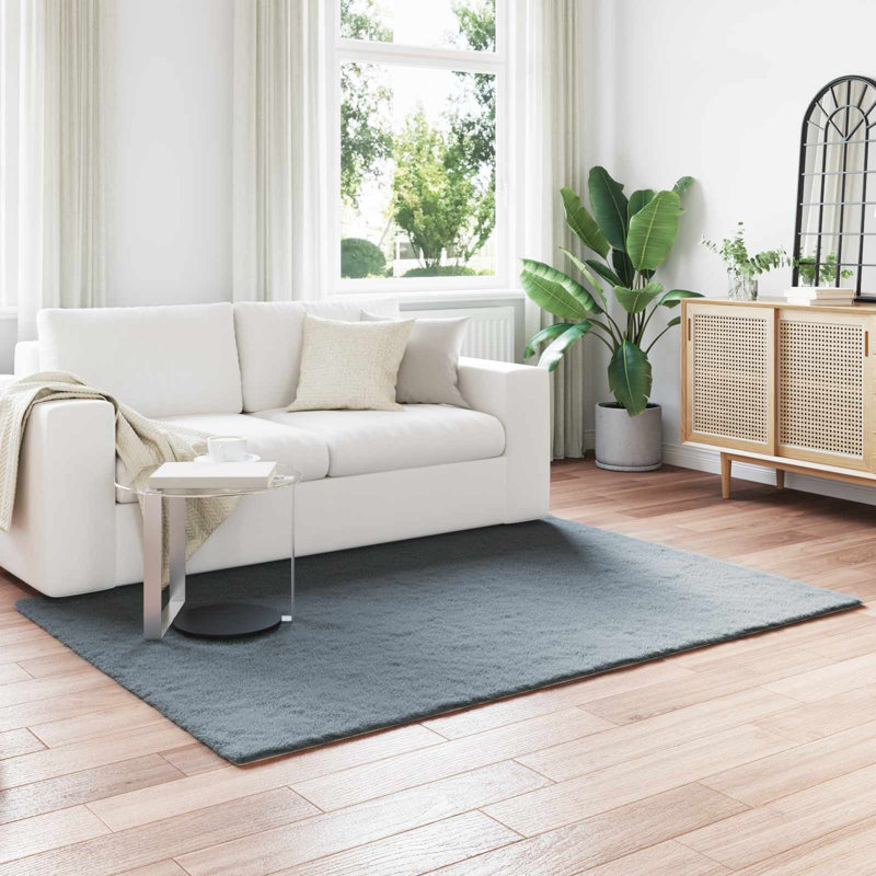  Faux Rabbit Fur Rug Olite Polyester, Anthracite, Rectangle 120 x 170 cm