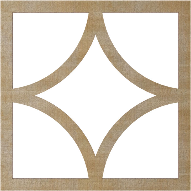 Médaillon de plafond en bois d'aulne 28 po x P 17 po x P 7 po x P 8 po Statesman, H 26 po x l 26 po x P 0,25 po, Bouleau