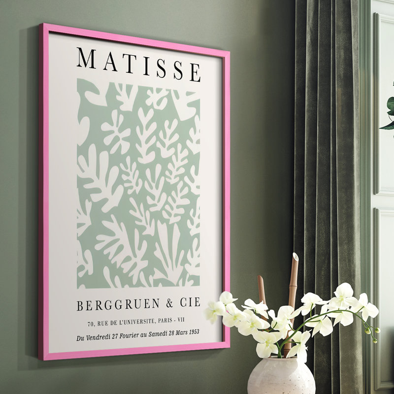 Matisse CLxxviii, reproduction encadrée - bois massif, Rose, H 10 po x l 8 po