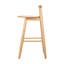 Tabouret de bar d'intérieur en bois d'hévéa Grove, finition naturelle, ensemble de 2