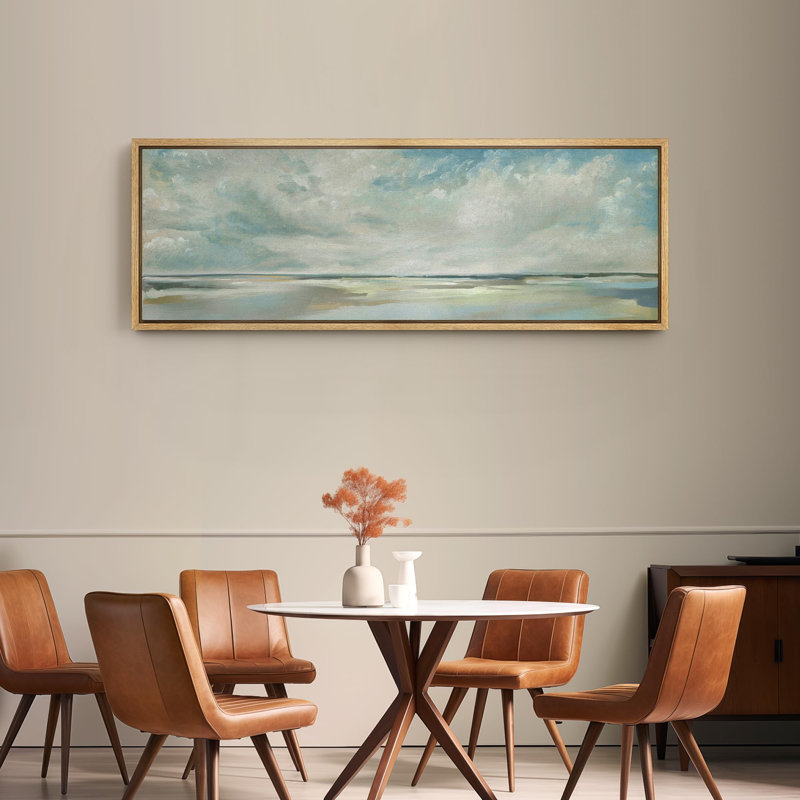 «Clouds Soft Clouds and Blue Sky Over A Calm Sea Beach», reproduction sur toile, H 20 po x l 60 po, Naturel