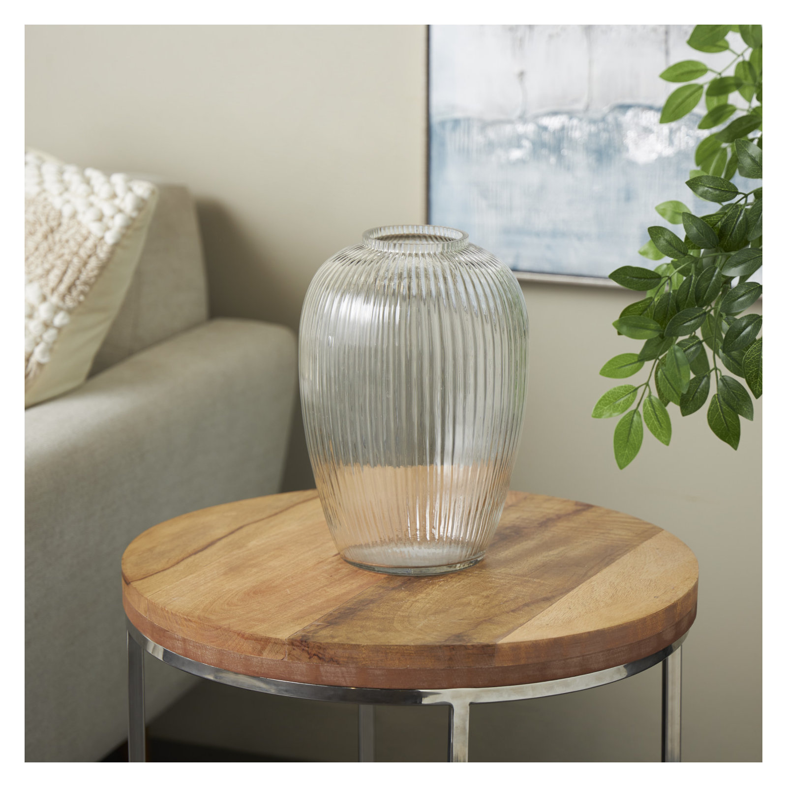 Perry Glass Table Vase, 11.55" H x 7.9" W x 7.9" D