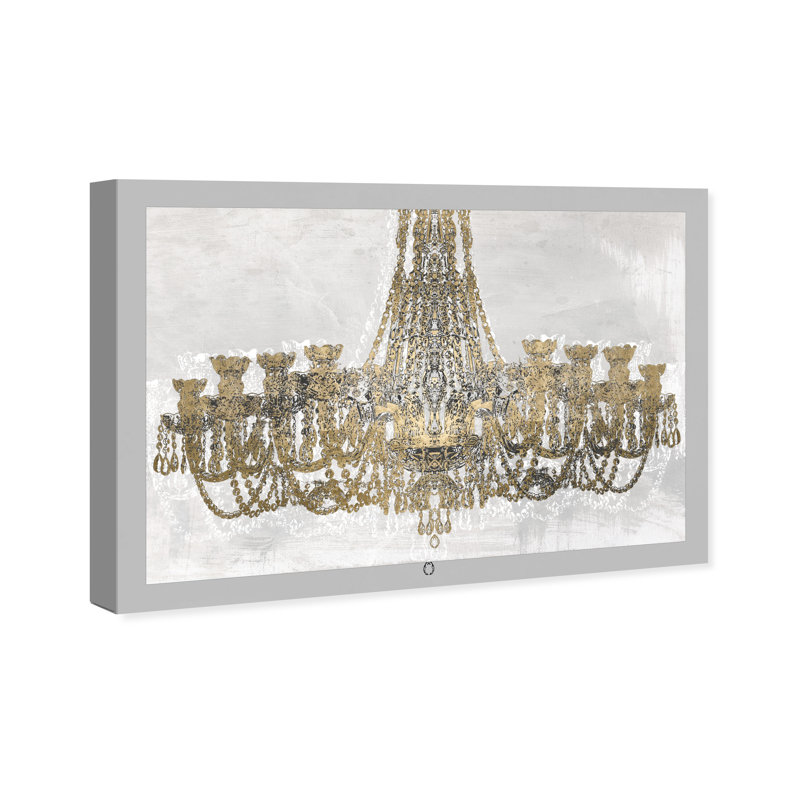 Decadent Soiree Glambam, Classic French Chandelier Modern Gold - impression sur toile pour la salle à manger, Toile tendue