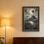 Dark Volcanoes with Gold Leaf Accents and Cracked Moon Canvas Wall Art-133512383