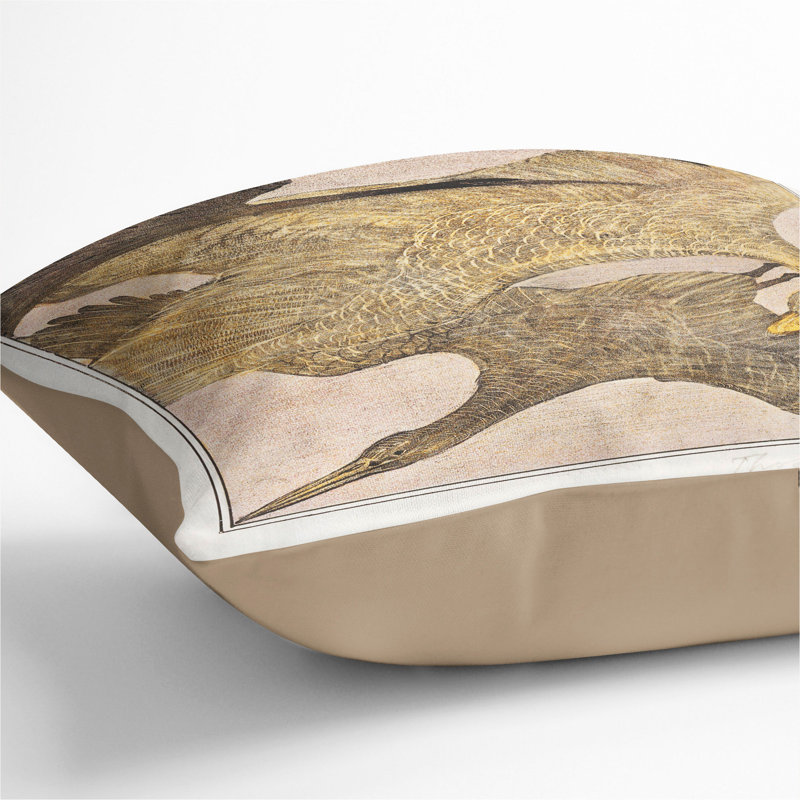 Three Flying Birds Scatter Cushion with Filling, Stone, 55cm H x 55cm W x 20cm D