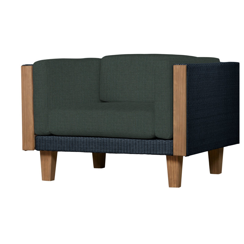 Catalina Outdoor Teak Lounge Chair, Canvas Black Sunbrella® Canvas, Ebony