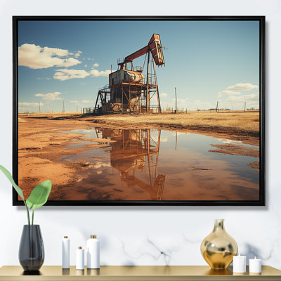 «Oil Drilling Rig Fields Horizon», reproduction sur toile