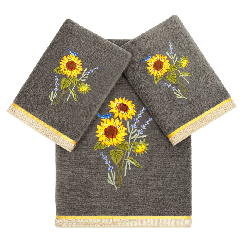  3 Piece 100% Turkish Cotton Hand Towel Set, Charcoal