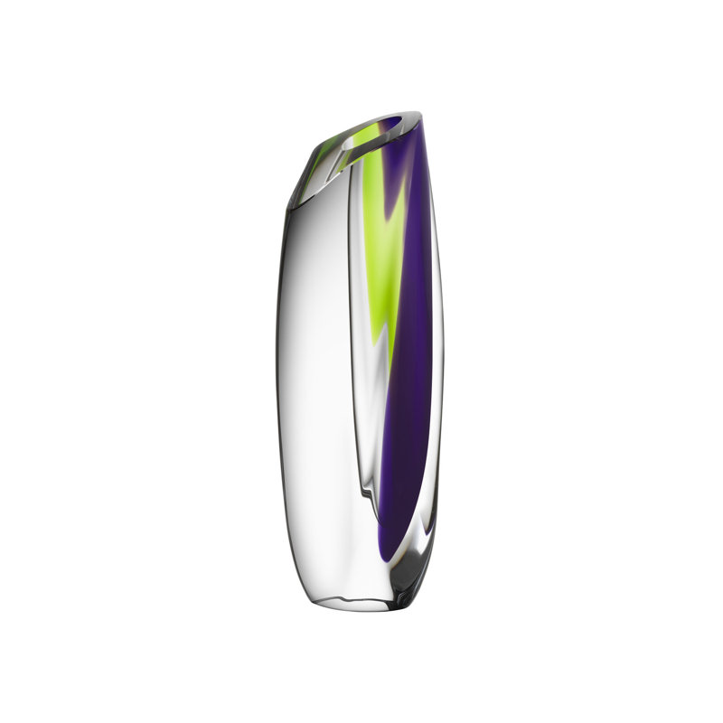 Saraband Handmade Crystal Table Vase, Purple/Green