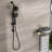 Matte Black Shower System With 4.7" Showerhead, 7 Hand And Adjustable Features-127368569