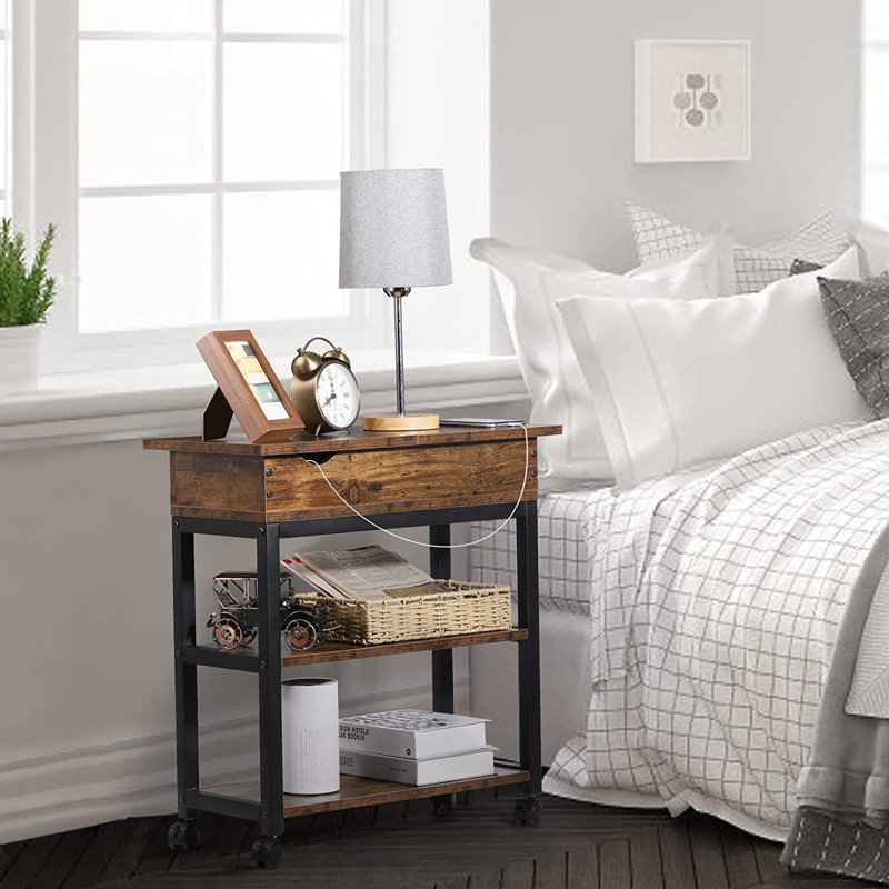 End Table and Built-In Outlets