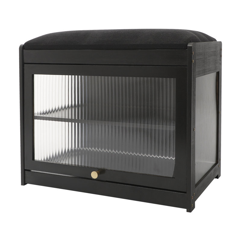 Banc de rangement pour chaussures 4 paires, Noir