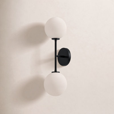 Luanda 2-Light Vanity Light with Glass Globe Shades