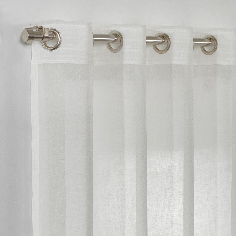 Panneau simple extra long et extra large en faux lin, L 52 po x L 95 po, Crème, crème
