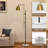 73.2" Metal And Marble Task Floor Lamp