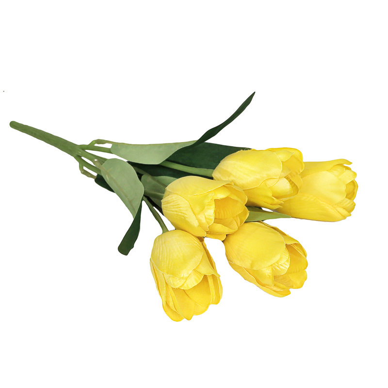 Bouquet de tiges de tulipes artificielles, Jaune