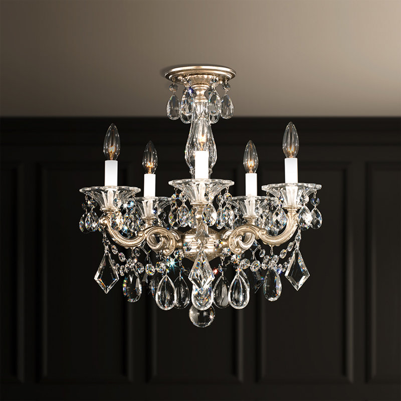 La Scala 5 - Light Glass Chandelier, Heirloom Bronze, Handcut Clear
