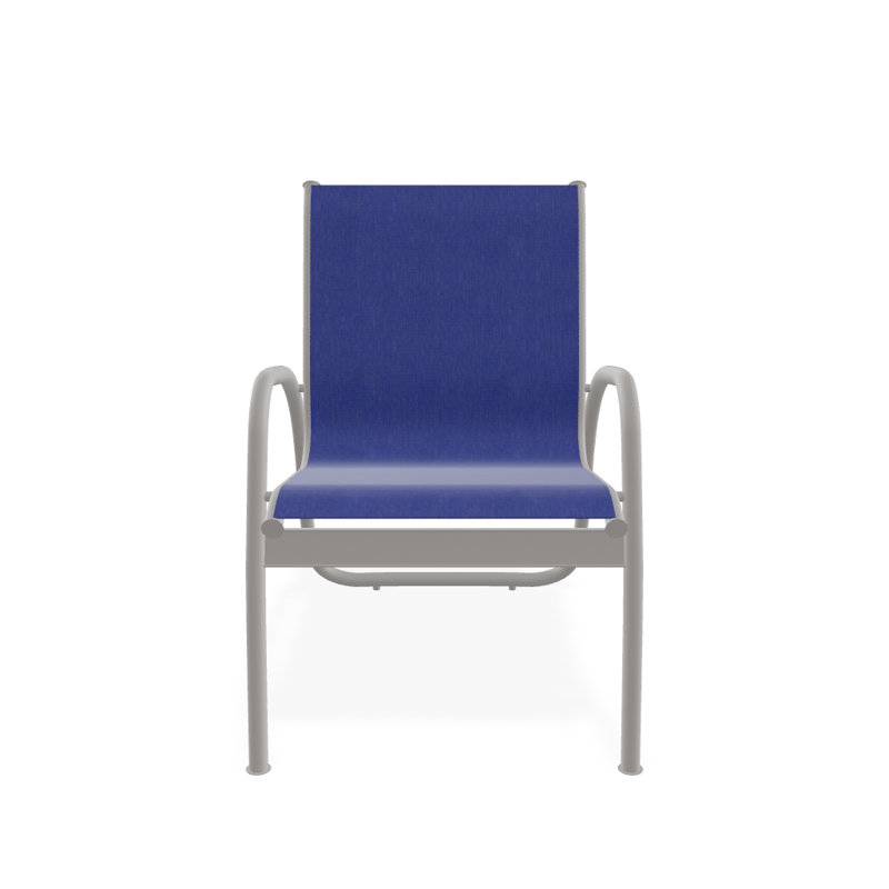 Fauteuil de patio Gardenella, Atlantis bleu royal Sunbrella®, Gris chaleureux texturé