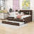 Full Size Wooden Daybed with Built-in Bookshelves, Storage Drawers, Twin Trundle-28421646