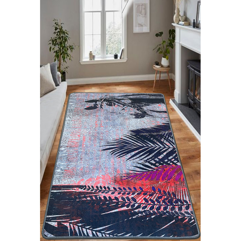 Soft & Durable Area Rug, 3.9 x 5.2 ft, 100% Polyester, 0.4 in Pile Height | Antibacterial, Non-Slip Underside, Machine Washable | Perfect for Living Room, Bedroom, & Office | Easy Maintenance, Elegant Design