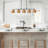 Lateefah-A 5 - Light Modern Kitchen Island Linear Black/Brass Pendant Light 