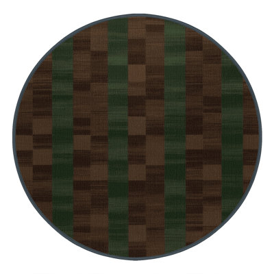 Machine Washable Checkered Brown Area Rug