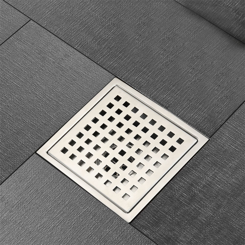 Drain de douche en acier inoxydable, Nickel brossé
