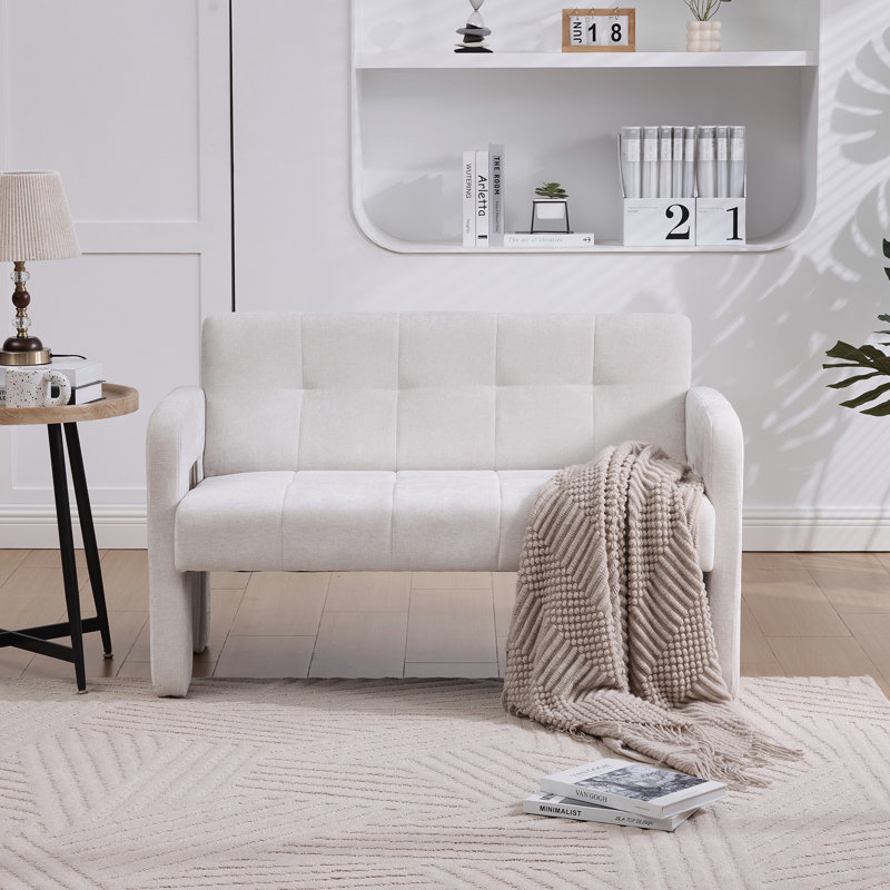 Nordic Modern Double Armchair Living Room & Bedroom Compact Upholstered Sofa Leisure Sofa Comfortable Seating With Dual Armrescan Be Paired With A Single Chair