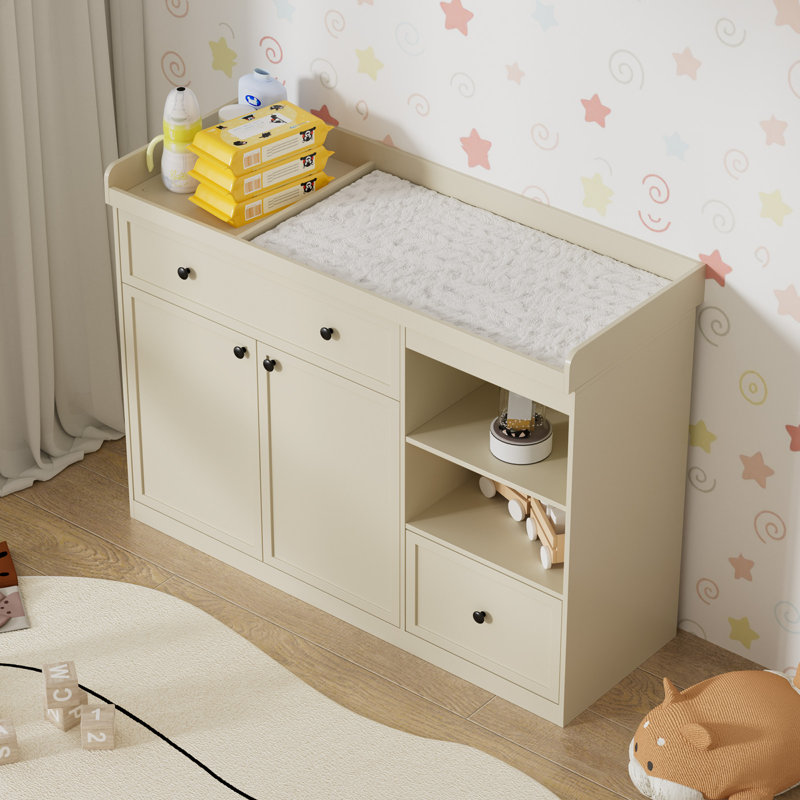 Commode à langer 47,24 "avec plateau amovible, Beige