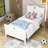 Twin Size Wood Platform Bed with Headboard-67947226