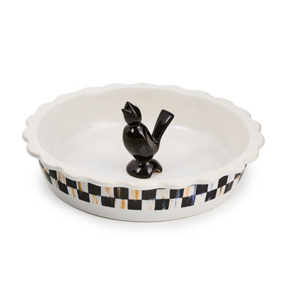 Sterling CheckEveryday Pie Plate with Pie Bird