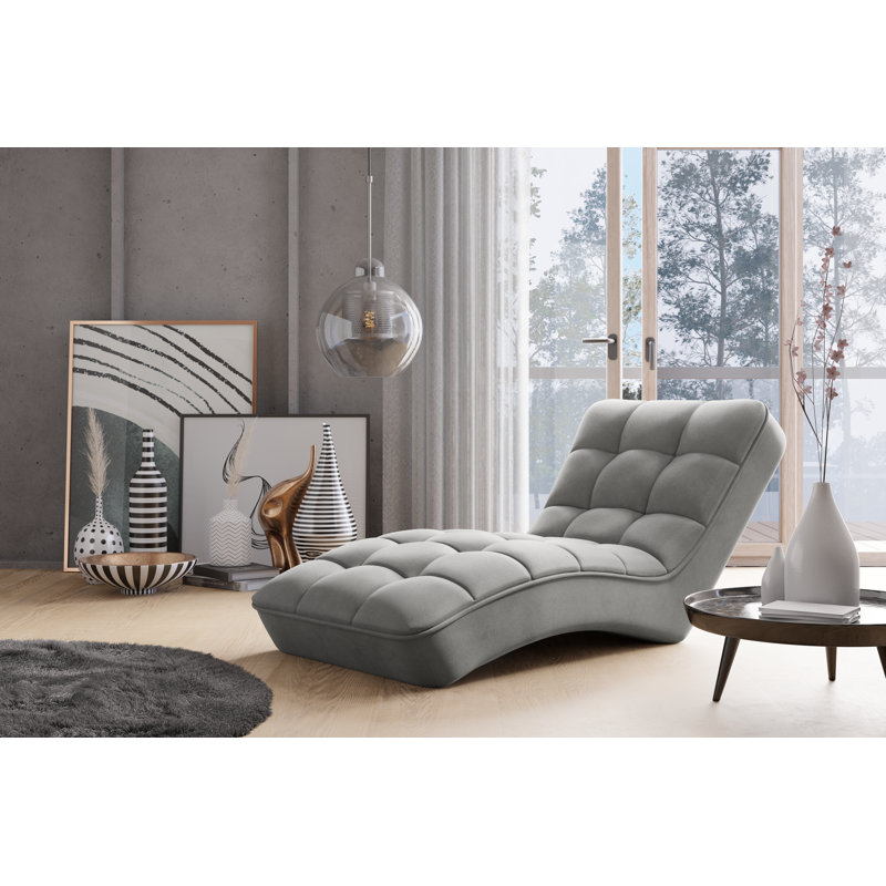 Eshaal Upholstered Chaise Lounge, Grey