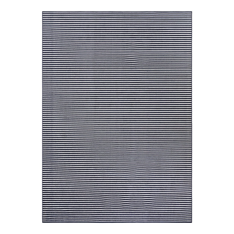 Sabrina Soto Stripes Indoor/Outdoor Rug Navy Blue