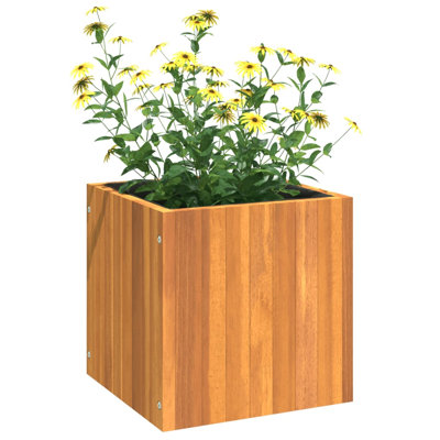  Garden Planter 35 x 35 x 35 cm Solid Acacia Wood Outdoor Patio Flower Pot