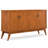 Draper 66"W Solid Hardwood Mid-Century Modern 4-Door Sideboard Buffet with Adjustable Shelves